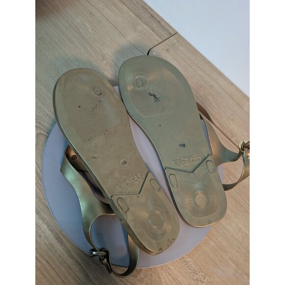 Michael Kors Thong Sandals Gold Slingback Jelly Women's SZ 11 M Summer Designer - Picture 8 of 8